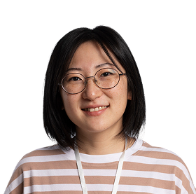 woman with long hair with glasses